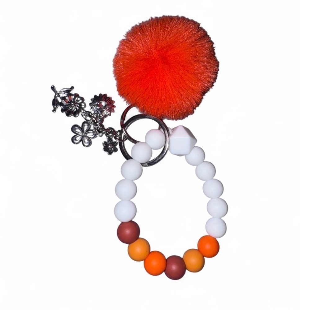 Wildflower Pop Womens Silicone Beaded Keychain - Picture 3 of 5